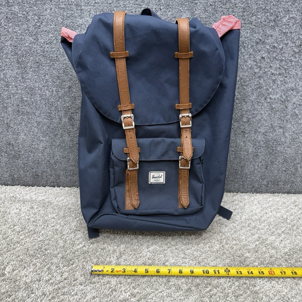 Herschel Little America Backpack drawstring Blue (w/ wear, please read)